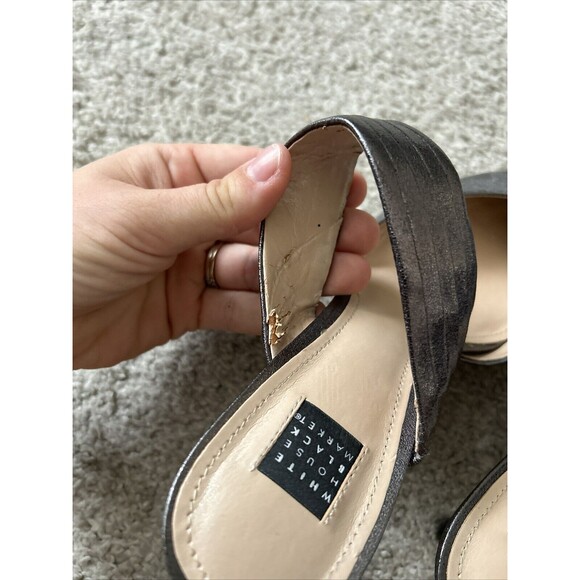 WHITE HOUSE BLACK MARKET Gwen Mule Heeled Women's Size US 7.5 Gunmetal - Picture 4 of 8